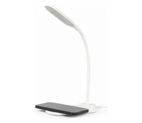 Gembird TA-WPC10-LED-01-W bílá / LED lampička s bezdrátovou nabíječkou / 10W