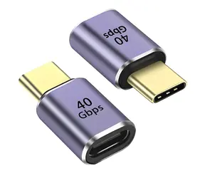 PremiumCord Adaptér USB-C samice - USB-C samec, Aluminium / Redukce / 40Gbps / USB4.0 / 100W