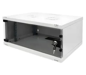 Digitus DN-38010 šedá / Nástěnná skříň / 4U / SOHO / 241x540x400 mm / celoskleněné dveře / nemontovaná