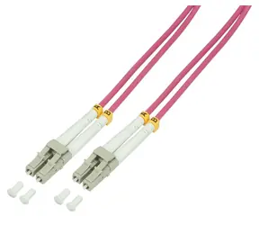 LogiLink OM4 LC-UPC fialová / Optický patch kabel / Duplex / Multimode / 20 m