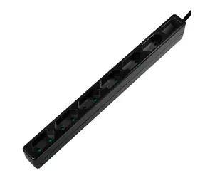 LogiLink LPS231B černá / Prodlužovací kabel / 6 zásuvek / 1,5 m / 250 V / 15 A