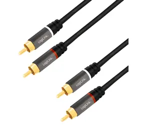 LogiLink 2x RCA (M) - 2x RCA (M) černá / Audio kabel / 3 m