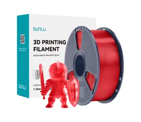 Sunlu Filament PLA+ průhledná červená / Struna pro 3D tiskárnu / PLA+ / 1,75 mm / 1 kg