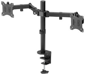 Goobay Dual Monitor Mount Flex černá / Držák pro 2 monitory / flexibilní rameno