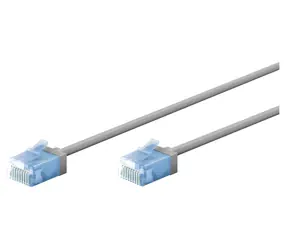 Goobay 74219 šedá / Patch kabel / Cat6A U/UTP / tenký / 0,15 m