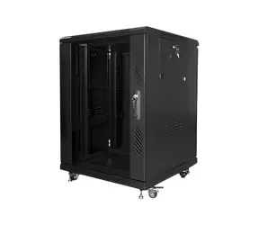 Lanberg 15U 19" černý / Stojanový rozvaděč / 600 × 600 mm / Flat pack / nosnost 800 kg