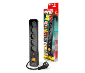 Acar X5 / Přepěťová ochrana / 5 zásuvek / 1,5 m / 10 A
