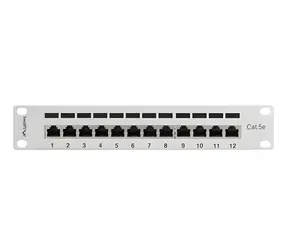 Lanberg šedý / Patch panel / 12 portů / 1U / CAT5E / FTP / 10"