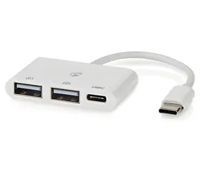 Nedis CCGB64785WT01 / USB hub / 1x USB-C / 2x USB-A / napájení z USB