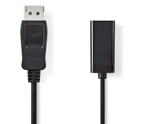 Nedis CCGB37150BK02 černá / Kabel DisplayPort - HDMI / DisplayPort zástrčka - HDMI zásuvka / 0,2 m