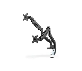 Digitus univerzální držák pro 2 monitory 15-32" / s plynovou pružinou a svorkou / VESA 75x100 / nosnost 2x 9 kg