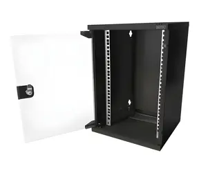 Digitus DN-10-09U-B černá / Nástěnná skříň / 10" / 312x464x300 mm / prosklené dveře / IP20
