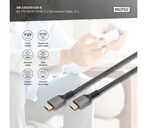 Digitus / HDMI kabel propojovací / Ultra High Speed / 8K / 2 m