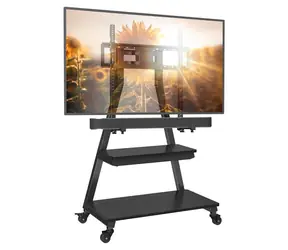 Perlegear PGFS08-US černá / Podlahový držák pro TV / 43-80" / VESA 200x100-600x400 / nosnost 60 kg