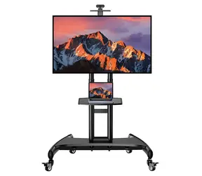 Perlesmith PSTVMC05-US / Mobilní TV stojan / 32-82" / VESA do 600x400 mm / nosnost 45 kg / kolečka 360°