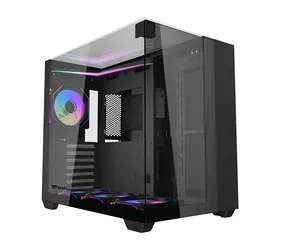 darkFlash TH285 černá / Počítačová skříň / ATX / tvrzené sklo / 4x ventilátor