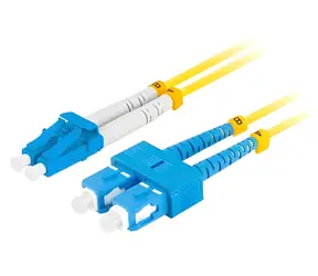 Lanberg SM žlutá / Optický patch kabel / SC/UPC-LC/UPC / Duplex / G657A1 / 2 m