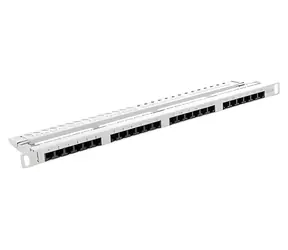 Lanberg šedý / Patch panel / 24 portů / 0,5U / CAT5E / UTP / 19"