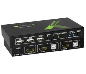 Intellinet KVM přepínač HDMI 2:1 / 4K 30Hz / 3x USB 2.0 / černá