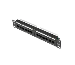 Lanberg Patch panel 10" černý / Patch panel / 12 portů / Cat.6 UTP / 1U