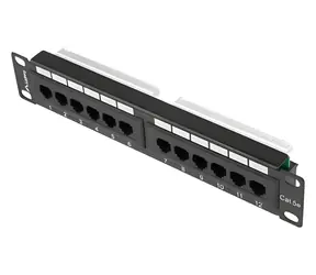 Lanberg Patch panel 10" 12 port 1U černý / Patch panel / Cat.5E / UTP