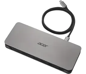 Acer USB-C dokovací stanice černá / Dokovací stanice / USB-C / 2x HDMI / DisplayPort / LAN / čtečka karet