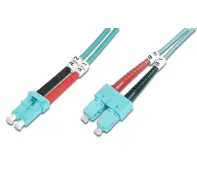 Digitus / Optický patch kabel / LC - SC / Multimode OM3 50/125 µm / Duplex, 1 m
