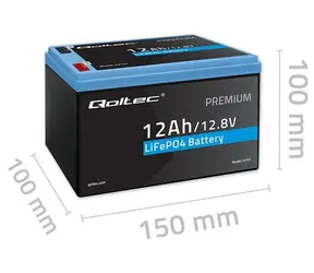 Qoltec akumulátor LiFePO4 12,8V 12Ah / Akumulátor / 153,6Wh / BMS