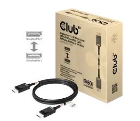 Club3D Kabel DisplayPort 2.1 na DisplayPort 2.1 černá / VESA DP80 / 8K60Hz-10K30Hz / HDR / 1,2 m