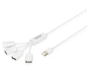 Digitus USB 2.0 Hub 4-portový / USB hub / 4x USB-A / napájecí konektor DC 2,5mm