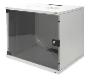 Digitus DN-19 09-US-1 šedá / Nástěnná skříň / 19" / 9U / 460x540x400 mm / skleněné dveře