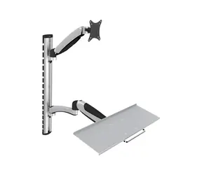 Digitus nástěnný držák monitoru a klávesnice stříbrná / Držák / VESA 75x75, 100x100 / do 27" / nosnost 6 kg
