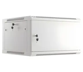 Lanberg WF01-6606-00S šedá / Nástěnný rozvaděč / 19" / 6U / 600×600 mm / kovové dveře / flat pack