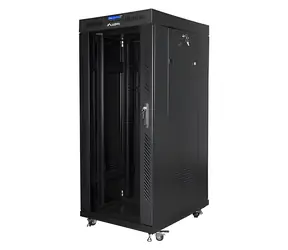 Lanberg FF01-8037-12BL černá / Stojanový rozvaděč / 19" / 37U / 800x1000 mm / Skleněné dveře / LCD displej