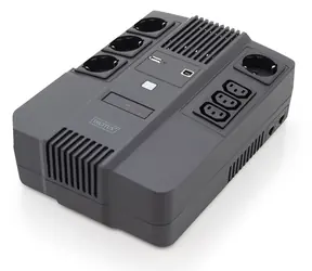 DIGITUS All-in-One UPS / Záložní zdroj UPS / 800VA/480W / 12V/9Ah / 4x CEE 7/7 / USB / RJ45