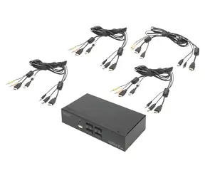 Digitus DS-12880 černá / KVM switch / 4 porty / HDMI 4K / USB 2.0 hub / audio