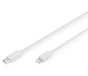 Digitus bílá / Nabíjecí a datový kabel / USB-C - Lightning / MFI / 2 m