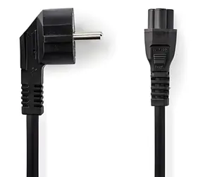 Nedis CEGB10100BK20 černá / Napájecí kabel / Schuko úhlová - IEC-320-C5 / 10 A / 2 m
