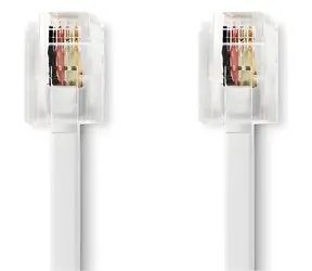 Nedis TCGB90200WT100 bílá / Telefonní kabel / RJ11 - RJ11 / plochý / 10 m