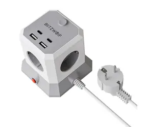BlitzWolf BW-EC1 / Prodlužovací kabel / 4x AC / 2x USB-A / 2x USB-C / 4000W