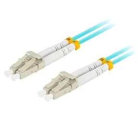 Lanberg optický patch kabel MM LC/UPC-LC/UPC cyan / Optický patch kabel / Duplex / OM3 50/125 / 2 m