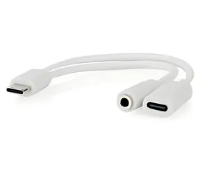 Nedis CCGB64922WT01 / Adaptér USB-C / USB-C + 3,5mm jack / 0,1 m
