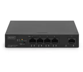 Digitus 4+1 port PoE černá / Switch / Gigabit / Neřízený / PoE+ 60W