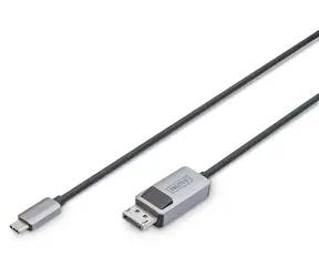 Digitus USB-C na DisplayPort adaptérový kabel černý / Redukce / USB-C / DisplayPort / Obousměrný
