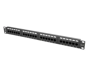 Lanberg černý / Patch panel / 24 portů / RJ-45 / CAT6 / UTP / 1U / 19"