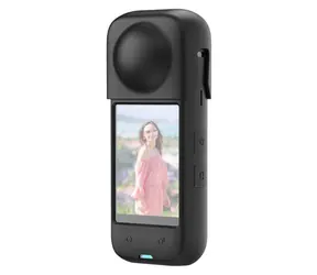 Puluz PU985B pro Insta360 X4 černé / Silikonové pouzdro / s krytem objektivu
