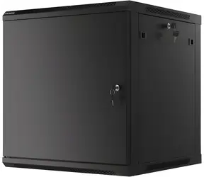 Lanberg WF01-6612-00B černá / Nástěnný rozvaděč / 19" / 12U / 600×600 mm / Kovové dveře / Flat pack