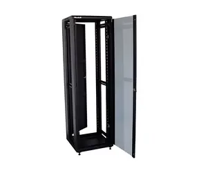 XtendLan 47U/600x800 černý / Stojanový rozvaděč / skleněné dveře / plná záda