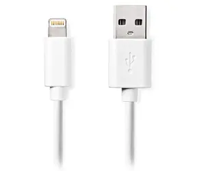 Nedis Lightning kabel 1 m bílá / Datový kabel / USB-A (M) - Lightning 8-pin (M)