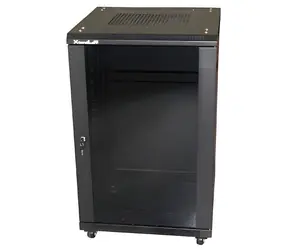 XtendLan 27U/600x600 stojanový černý / Rozvaděč / 19" / skleněné dveře / plná záda